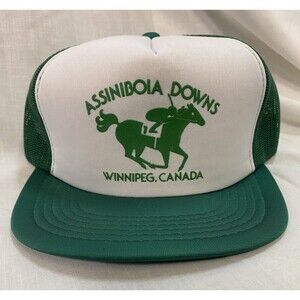 Vintage Assiniboia Downs Winnipeg Canada Mesh Snapback Trucker Hat Baseball Cap